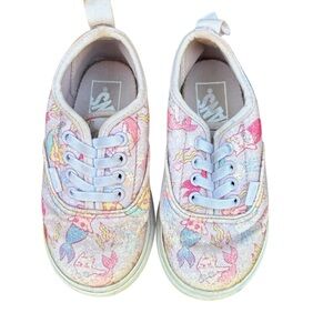 Vans Cat Mermaid Toddler Girls Sz 7 Sneakers Pink Sparkle
